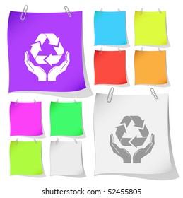 Protection nature. Vector note papers.