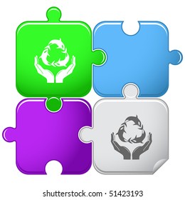Protection nature. Vector puzzle.