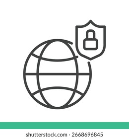 Netzwerkschutzsymbol. Dünne Linie Symbol Vektor