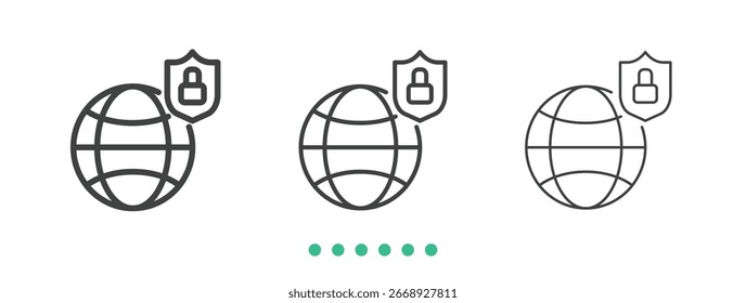 Icono de red de protección. Vector de icono de línea delgada