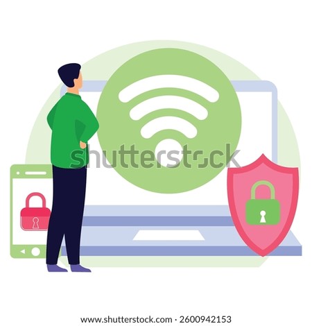 protection network Vector Illustration Which can easily modify or edit

