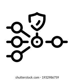 protection nodes line icon vector. protection nodes sign. isolated contour symbol black illustration
