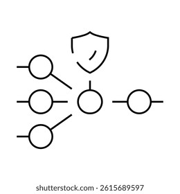 protection nodes line icon vector. protection nodes sign. isolated contour symbol black illustration