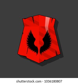 Protection old shield Coat of arms sign. Safety badge icon. Privacy color banner old shield. Security label icon. Defense tag. Presentation military sticker shape. Vector defense safeguard shield sign