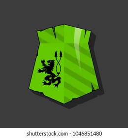Protection old shield Coat of arms sign. Safety badge icon. Privacy color banner old shield. Security label icon. Defense tag. Presentation military sticker shape. Vector defense safeguard shield sign