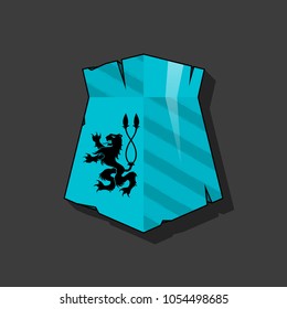 Protection old shield Coat of arms sign. Safety badge icon. Privacy color banner old shield. Security label icon. Defense tag. Presentation military sticker shape. Vector defense safeguard shield sign