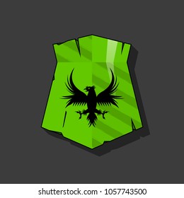 Protection old shield Coat of arms sign. Safety badge icon. Privacy color banner old shield. Security label icon. Defense tag. Presentation military sticker shape. Vector defense safeguard shield sign