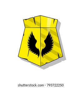 Protection old shield Coat of arms sign. Safety badge icon. Privacy color banner old shield. Security label icon. Defense tag. Presentation military sticker shape. Vector defense safeguard shield sign