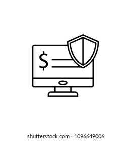 protection online banking icon. Element of cyber security icon for mobile concept and web apps. Thin line protection online banking icon can be used for web and mobile on white background