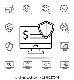 protection online banking icon. Virus antivirus icons universal set for web and mobile
