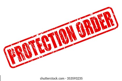 PROTECTION ORDER red stamp text on white