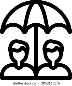 Diseño de icono de contorno de protección
