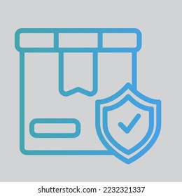 Protection package icon in gradient style about logistics, use for website mobile app presentation