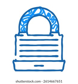protection padlock doodle icon sketch vector. protection padlock sign. isolated symbol illustration