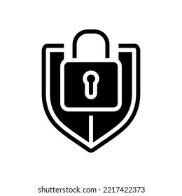 protection padlock glyph icon vector. protection padlock sign. isolated symbol illustration