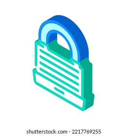 protection padlock isometric icon vector. protection padlock sign. isolated symbol illustration