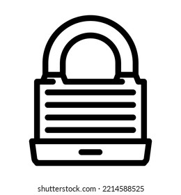 protection padlock line icon vector. protection padlock sign. isolated contour symbol black illustration