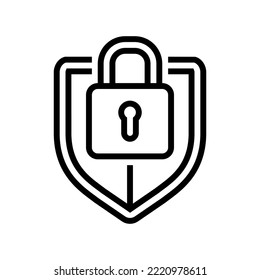 protection padlock line icon vector. protection padlock sign. isolated contour symbol black illustration