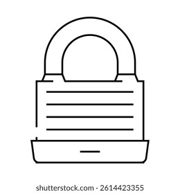 protection padlock line icon vector. protection padlock sign. isolated contour symbol black illustration