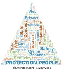 Protection People word cloud. Wordcloud made with text only.
