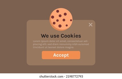 Protection of personal data information cookie and internet web page we use cookies policy concept flat vector illustration. svg