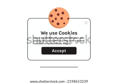Protection of personal data information cookie and internet web page we use cookies policy concept flat vector illustration.
