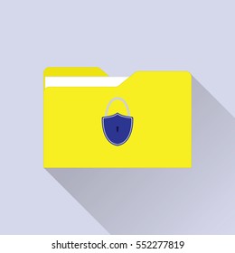 Protection of personal data. Vector icon. Folder under lock and key