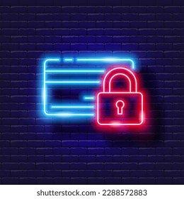 Protección del icono del vector de información personal. Las finanzas, el dinero y la banca en línea son señales brillantes.