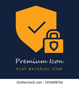 Protection premium material ui ux isolated vector icon in navy blue and orange colors