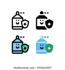 Protection to Protected Cute Hand Sanitizer and antiseptic with  Outline Icon, Logo, and illustration Vector