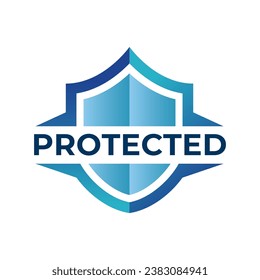 Protection, protected shield concept with banner. Safety badge icon. Security label. Vector illustration