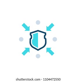 protection, resistance vector icon with shield