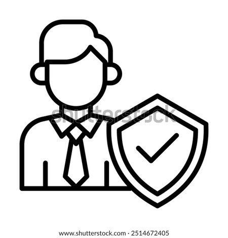 Protection Rights icon line vector illustration