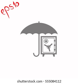 The protection of the safe grey icon.