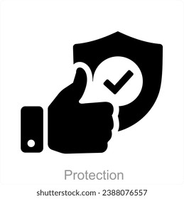 Protection and safe icon concept