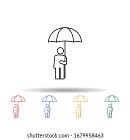 Protection, safe multi color icon. Simple thin line, outline vector of conceptual figures icons for ui and ux, website or mobile application