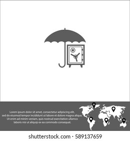 The protection of the safe vector  icon.