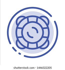 Protection, Safety, Support, Float Blue Dotted Line Line Icon