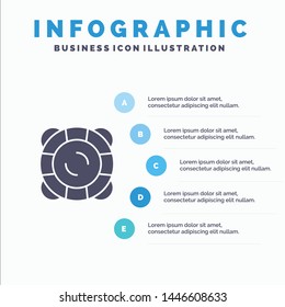 Protection, Safety, Support, Float Solid Icon Infographics 5 Steps Presentation Background