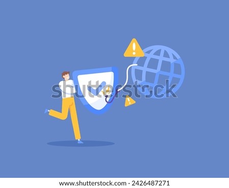 Protection and safety of user data and information. Protection from phishing websites. Prevention of data theft on the website. security system. illustration concept design. graphic elements. Vector
