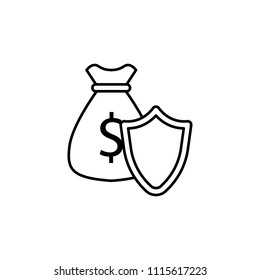 protection of savings line icon. Element of insurance sign for mobile concept and web apps. Thin line protection of savings icon can be used for web and mobile. Premium icon on white background