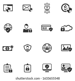 Protection and security icon set - Grey Version