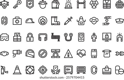 Protection and security icons High-Quality Vector Icons Collection with Editable Stroke. Ideal for Professional and Creative Projects