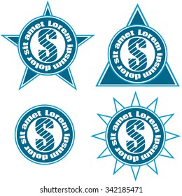 Protection security logo element design vector symbol shape icon abstract business company set