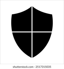 Protection, security shield silhouette icon or logo