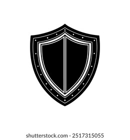 Protection, security shield silhouette icon or logo