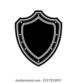 Protection, security shield silhouette icon or logo