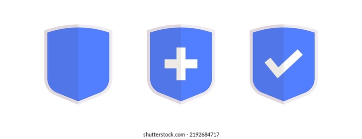 Protection and security shield symbol flat vector illustration.