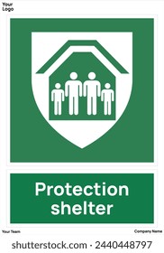 Protection shelter signs symbol standard iso 7010