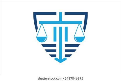 Protection shield with abstract law scale inside